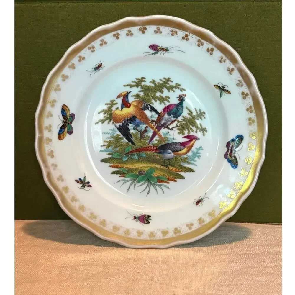 Antique Dresden Porcelain Cabinet Plate Richard Klemm Hand-Painted Bird 7.5”